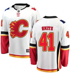 Youth Calgary Flames #41 Mike Smith Fanatics Branded White Away Breakaway NHL Jersey