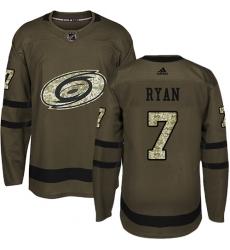 Men's Adidas Carolina Hurricanes #7 Derek Ryan Authentic Green Salute to Service NHL Jersey