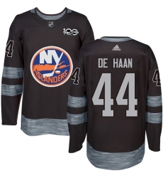 Men's Adidas New York Islanders #44 Calvin de Haan Premier Black 1917-2017 100th Anniversary NHL Jersey