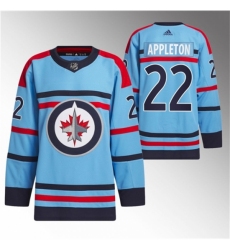 Men's Winnipeg Jets #22 Mason Appleton Light Blue Anniversary Primegreen Stitched Jersey