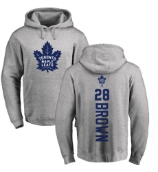 NHL Adidas Toronto Maple Leafs #28 Connor Brown Ash Backer Pullover Hoodie