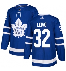 Men's Adidas Toronto Maple Leafs #32 Josh Leivo Authentic Royal Blue Home NHL Jersey