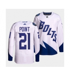 Men's Tampa Bay Lightning#21 Brayden Point 2022 White Stadium Series Breakaway Stitched Jersey