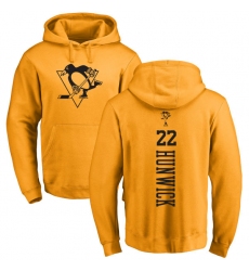 NHL Adidas Pittsburgh Penguins #22 Matt Hunwick Gold One Color Backer Pullover Hoodie