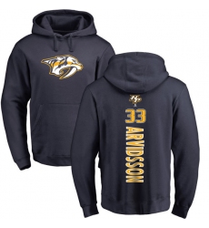 NHL Adidas Nashville Predators #33 Viktor Arvidsson Navy Blue Backer Pullover Hoodie