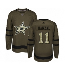 Youth Adidas Dallas Stars #11 Martin Hanzal Premier Green Salute to Service NHL Jersey