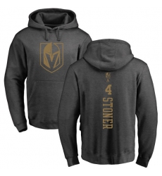 NHL Adidas Vegas Golden Knights #4 Clayton Stoner Charcoal One Color Backer Pullover Hoodie