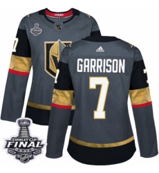 Women's Adidas Vegas Golden Knights #7 Jason Garrison Authentic Gray Home 2018 Stanley Cup Final NHL Jersey