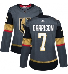 Women's Adidas Vegas Golden Knights #7 Jason Garrison Authentic Gray Home NHL Jersey