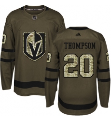 Youth Adidas Vegas Golden Knights #20 Paul Thompson Authentic Green Salute to Service NHL Jersey