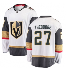 Men's Vegas Golden Knights #27 Shea Theodore Authentic White Away Fanatics Branded Breakaway NHL Jersey