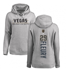 NHL Women's Adidas Vegas Golden Knights #29 Marc-Andre Fleury Gray Backer Pullover Hoodie