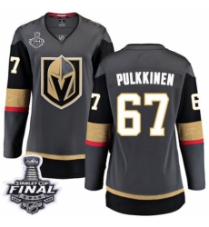 Women's Vegas Golden Knights #67 Teemu Pulkkinen Authentic Black Home Fanatics Branded Breakaway 2018 Stanley Cup Final NHL Jersey