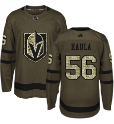 Youth Adidas Vegas Golden Knights #56 Erik Haula Authentic Green Salute to Service NHL Jersey