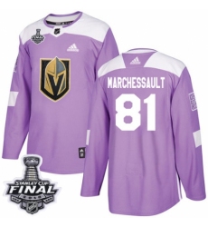 Men's Adidas Vegas Golden Knights #81 Jonathan Marchessault Authentic Purple Fights Cancer Practice 2018 Stanley Cup Final NHL Jersey