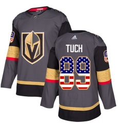 Men's Adidas Vegas Golden Knights #89 Alex Tuch Authentic Gray USA Flag Fashion NHL Jersey