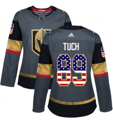 Women's Adidas Vegas Golden Knights #89 Alex Tuch Authentic Gray USA Flag Fashion NHL Jersey