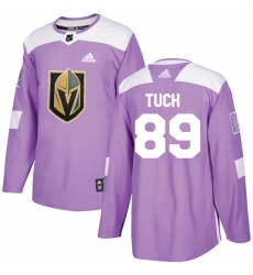 Youth Adidas Vegas Golden Knights #89 Alex Tuch Authentic Purple Fights Cancer Practice NHL Jersey