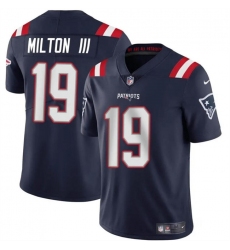 Men's New England Patriots #19 Joe Milton III Navy 2024 Vapor Limited Football Stitched Jersey