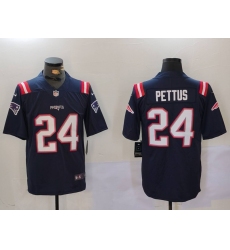 Men's New England Patriots #24 Dell Pettus Navy Vapor Limited Stitched Football Jersey