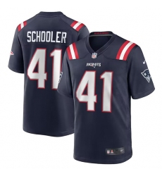 Men's New England Patriots #41 Brenden Schooler Nike Navy Game Player Jersey