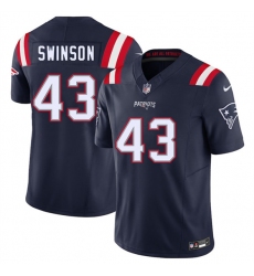 Men's New England Patriots #43 Bradyn Swinson Navy 2025 F.U.S.E. Vapor Limited Football Stitched Jersey