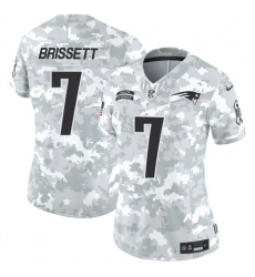 Women's New England Patriots #7 Jacoby Brissett 2024 F.U.S.E Arctic Camo Salute To Service Limited Stitched Jersey(Run Small)