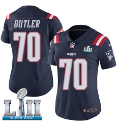 Women's Nike New England Patriots #70 Adam Butler Limited Navy Blue Rush Vapor Untouchable Super Bowl LII NFL Jersey