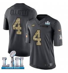 Men's Nike Philadelphia Eagles #4 Jake Elliott Limited Black 2016 Salute to Service Super Bowl LII NFL Jersey