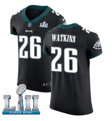 Men's Nike Philadelphia Eagles #26 Jaylen Watkins Black Vapor Untouchable Elite Player Super Bowl LII NFL Jersey