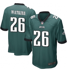 Men's Nike Philadelphia Eagles #26 Jaylen Watkins Game Midnight Green Team Color NFL Jersey