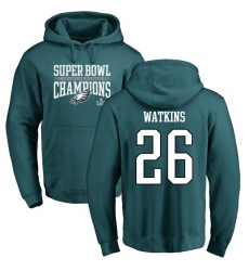 Nike Philadelphia Eagles #26 Jaylen Watkins Green Super Bowl LII Champions Pullover Hoodie