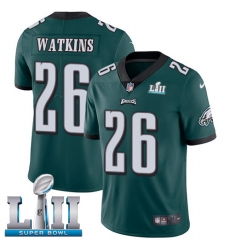 Youth Nike Philadelphia Eagles #26 Jaylen Watkins Midnight Green Team Color Vapor Untouchable Limited Player Super Bowl LII NFL Jersey