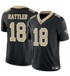 Men's New Orleans Saints #18 Spencer Rattler Black F.U.S.E. Vapor Limited Football Stitched Jersey