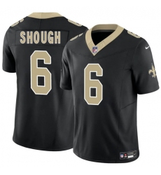 Men's New Orleans Saints #6 Tyler Shough Black 2025 Draft F.U.S.E. Vapor Limited Football Stitched Jersey