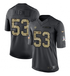 Men's Nike New Orleans Saints #53 A.J. Klein Limited Black 2016 Salute to Service NFL Jersey