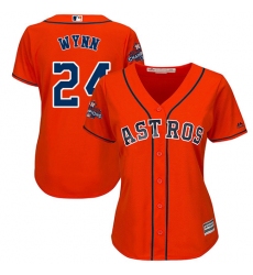 Women's Majestic Houston Astros #24 Jimmy Wynn Authentic Orange Alternate 2017 World Series Champions Cool Base MLB Jersey