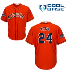 Youth Majestic Houston Astros #24 Jimmy Wynn Authentic Orange Alternate 2017 World Series Champions Cool Base MLB Jersey