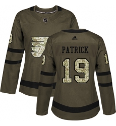 Women's Adidas Philadelphia Flyers #19 Nolan Patrick Authentic Green Salute to Service NHL Jersey