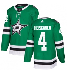Men's Adidas Dallas Stars #4 Miro Heiskanen Authentic Green Home NHL Jersey