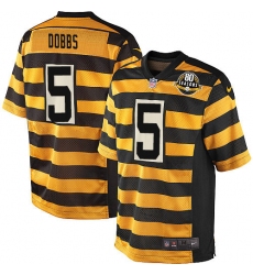 Men's Nike Pittsburgh Steelers #5 Joshua Dobbs Limited Yellow/Black Alternate 80TH Anniversary Throwback NFL Jersey