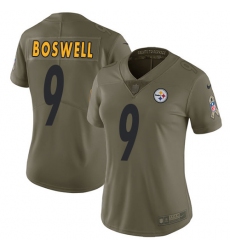 Women's Nike Pittsburgh Steelers #9 Chris Boswell Limited Olive 2017 Salute to Service NFL Jersey