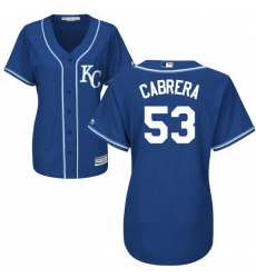 Women's Majestic Kansas City Royals #53 Melky Cabrera Authentic Blue Alternate 2 Cool Base MLB Jersey