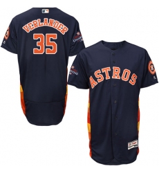 Men's Majestic Houston Astros #35 Justin Verlander Authentic Navy Blue Alternate 2017 World Series Champions Flex Base MLB Jersey