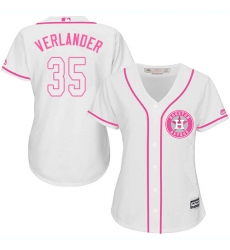 Women's Majestic Houston Astros #35 Justin Verlander Authentic White Fashion Cool Base MLB Jersey