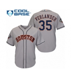 Youth Houston Astros #35 Justin Verlander Authentic Grey Road Cool Base 2019 World Series Bound Baseball Jersey
