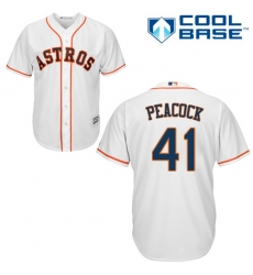 Youth Majestic Houston Astros #41 Brad Peacock Replica White Home Cool Base MLB Jersey