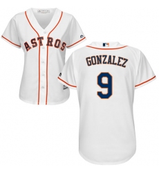 Women's Majestic Houston Astros #9 Marwin Gonzalez Authentic White Home Cool Base MLB Jersey