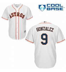 Youth Majestic Houston Astros #9 Marwin Gonzalez Authentic White Home Cool Base MLB Jersey