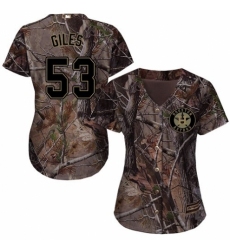 Women's Majestic Houston Astros #53 Ken Giles Authentic Camo Realtree Collection Flex Base MLB Jersey